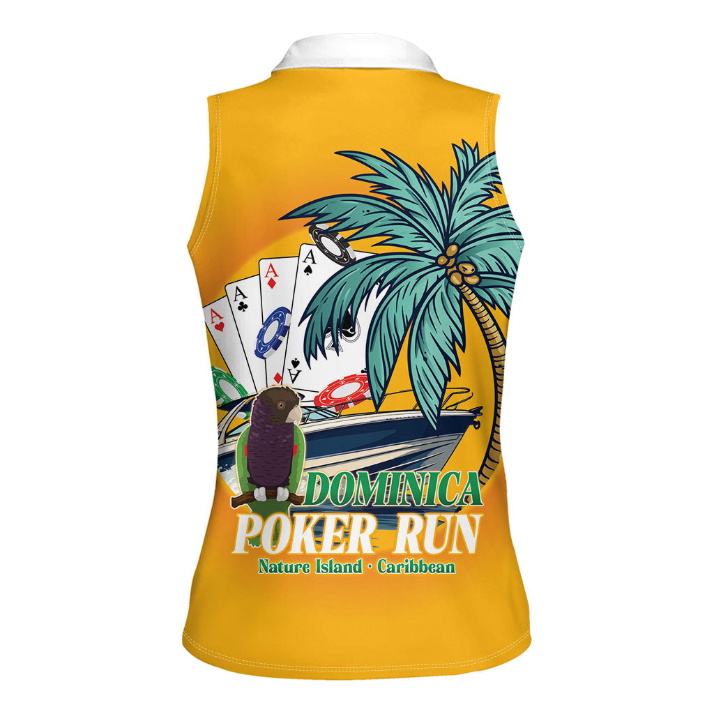 Poker Run Dominica 2026 Women Sleeveless Polo Shirt Nature Island Of Caribbean