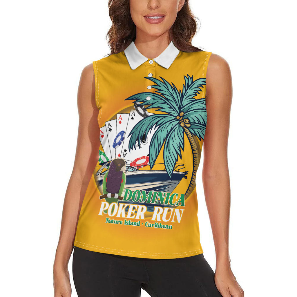 Poker Run Dominica 2026 Women Sleeveless Polo Shirt Nature Island Of Caribbean