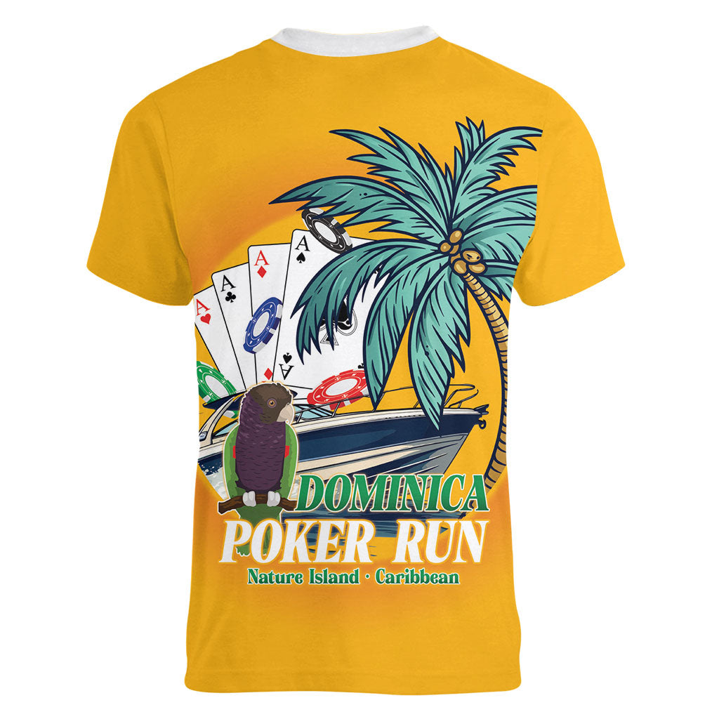 Poker Run Dominica 2026 Women V-Neck T-Shirt Nature Island Of Caribbean