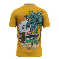 Poker Run Dominica 2026 Zipper Polo Shirt Nature Island Of Caribbean