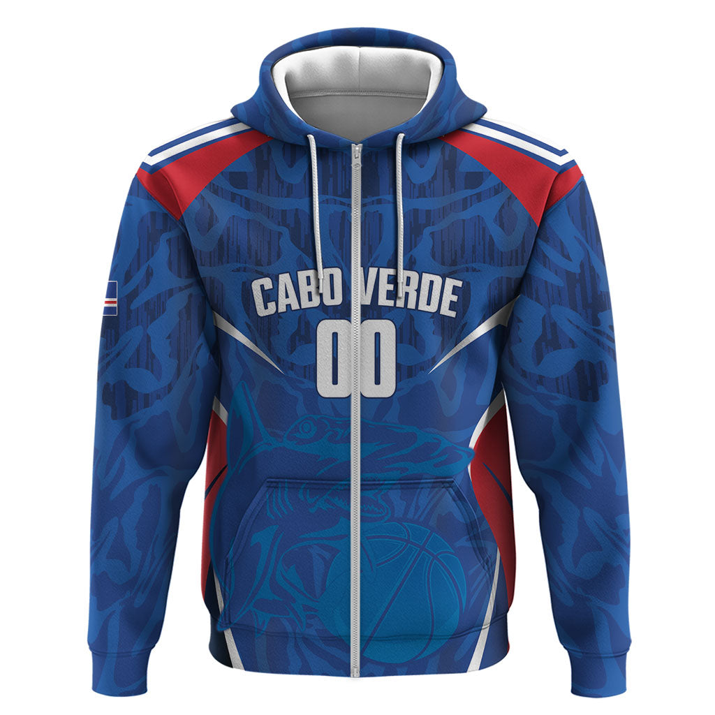 Cape Verde Basketball 2026 Custom Zip Hoodie Come On Hammer Sharks
