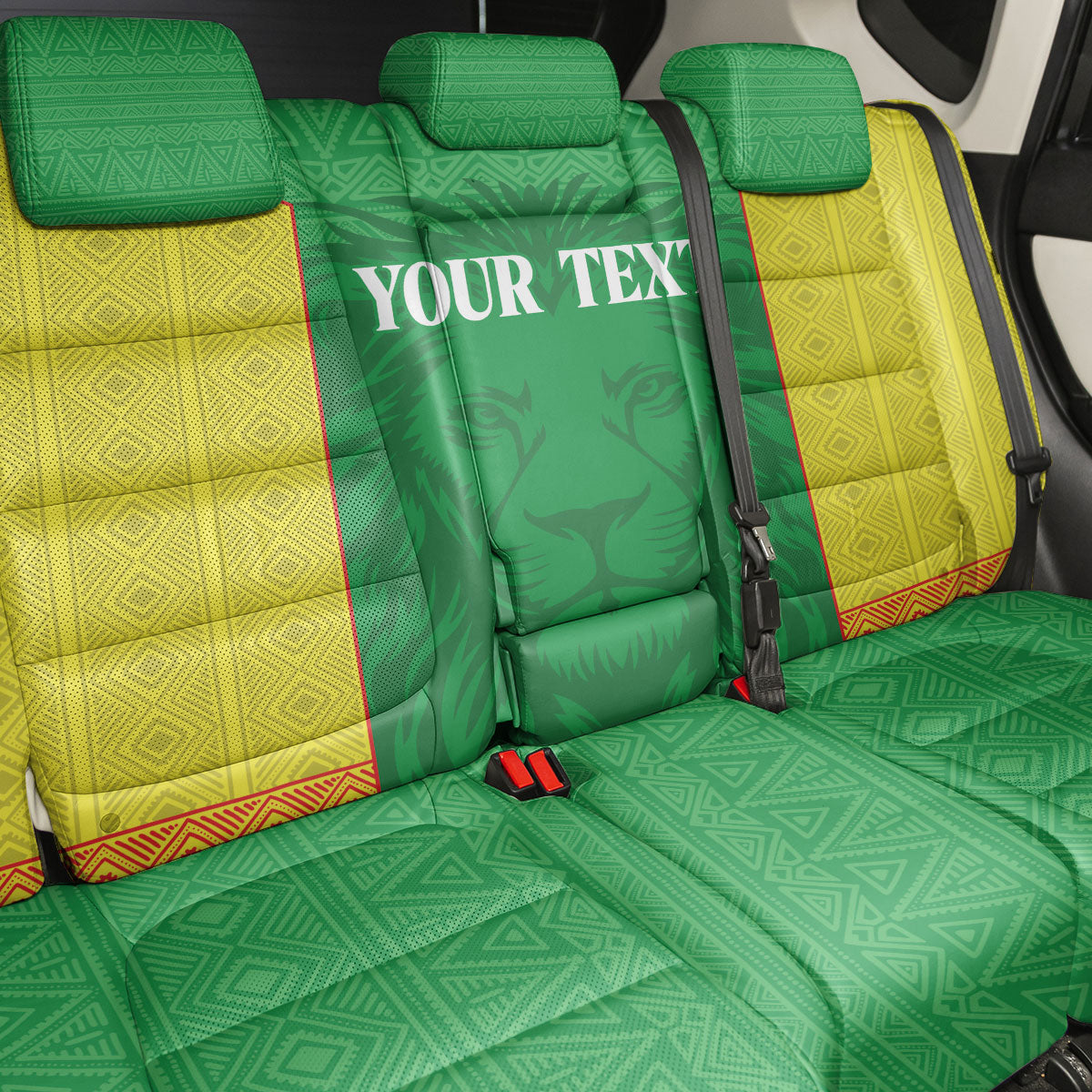 Senegal Basketball 2026 Custom Back Car Seat Cover Come On Lions African Pattern