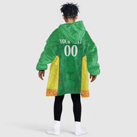 Senegal Basketball 2026 Custom Kid Wearable Blanket Hoodie Come On Lions African Pattern
