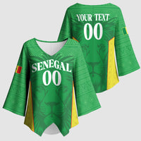 Senegal Basketball 2026 Custom Kimono Sleeve Blouse Come On Lions African Pattern
