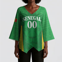 Senegal Basketball 2026 Custom Kimono Sleeve Blouse Come On Lions African Pattern