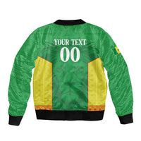 Senegal Basketball 2026 Custom Sleeve Zip Bomber Jacket Come On Lions African Pattern