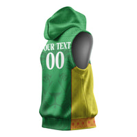 Senegal Basketball 2026 Custom Sleeveless Hoodie Come On Lions African Pattern