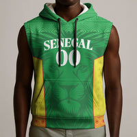 Senegal Basketball 2026 Custom Sleeveless Hoodie Come On Lions African Pattern