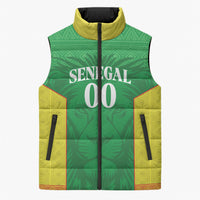 Senegal Basketball 2026 Custom Sleeveless Puffer Jacket Come On Lions African Pattern