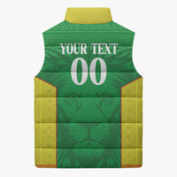 Senegal Basketball 2026 Custom Sleeveless Puffer Jacket Come On Lions African Pattern