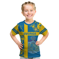 Sweden Football Kid T Shirt Come On Sverige 2023 World Cup - Wonder Print Shop