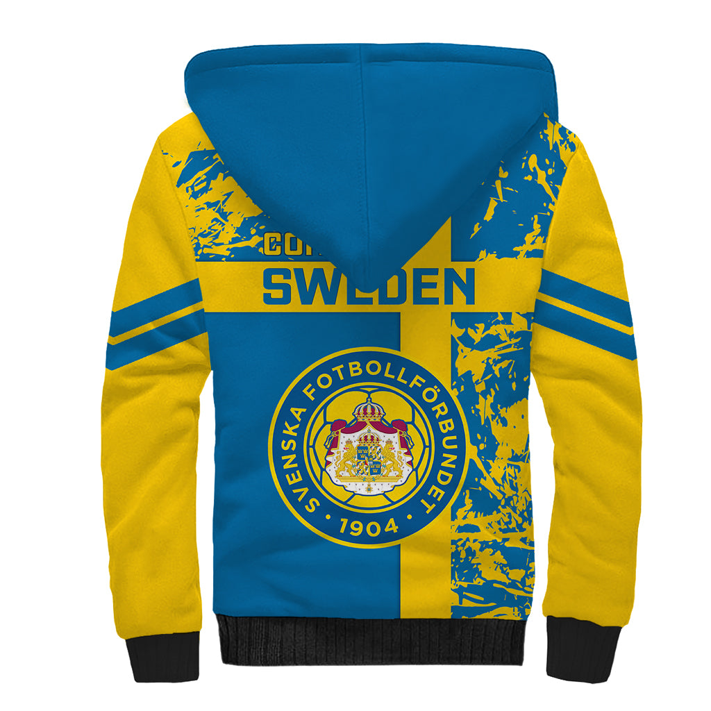 Sweden Football Sherpa Hoodie Come On Sverige 2023 World Cup - Wonder Print Shop