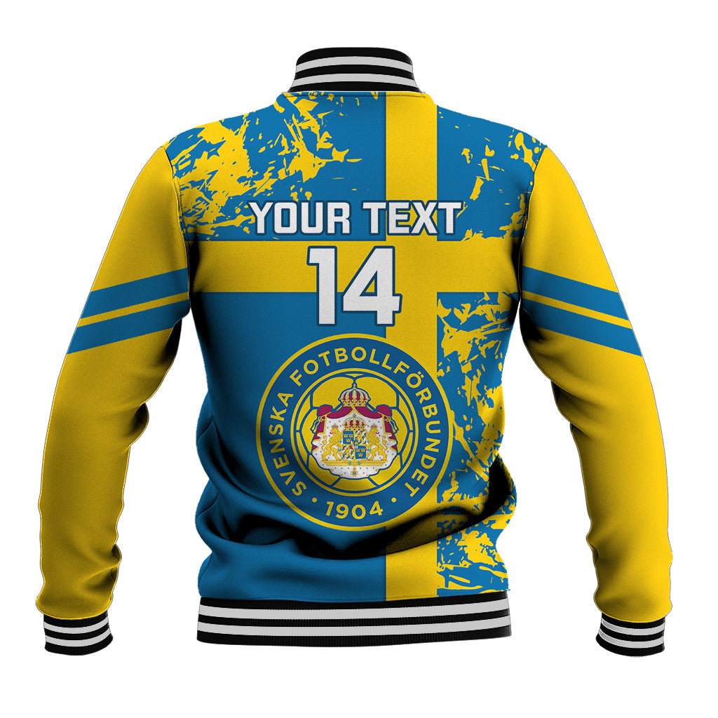 Custom Sweden Football Baseball Jacket Come On Sverige 2023 World Cup - Wonder Print Shop