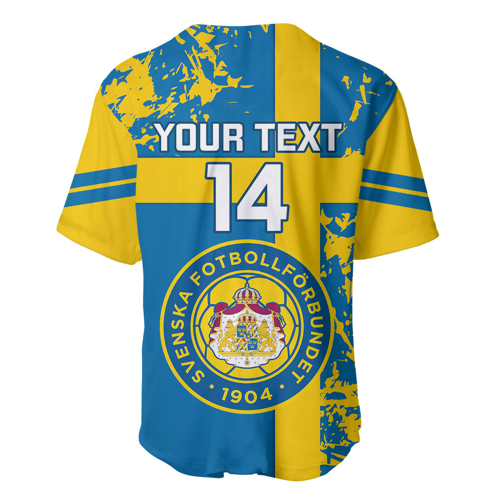 Custom Sweden Football Baseball Jersey Come On Sverige 2023 World Cup - Wonder Print Shop