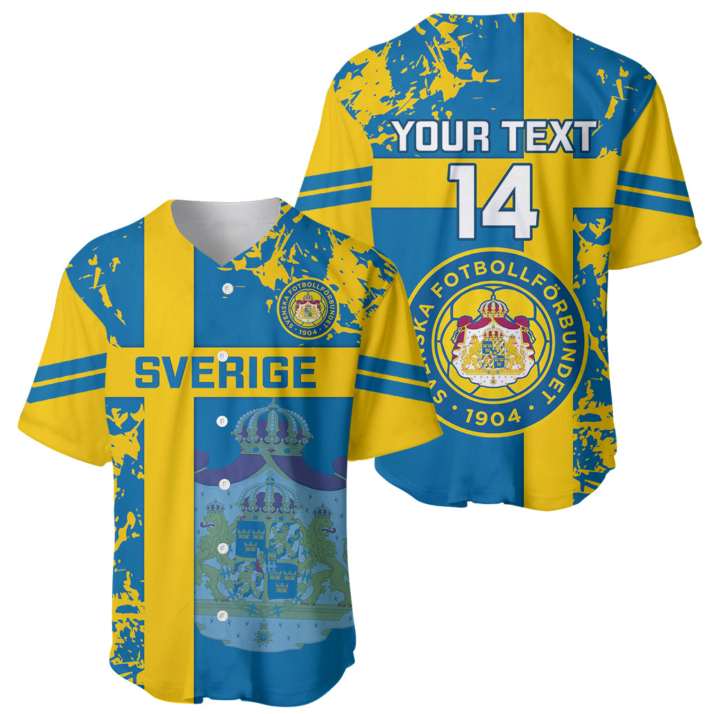 Custom Sweden Football Baseball Jersey Come On Sverige 2023 World Cup - Wonder Print Shop