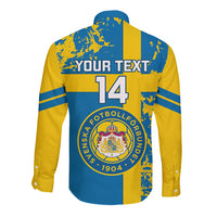 Custom Sweden Football Long Sleeve Button Shirt Come On Sverige 2023 World Cup - Wonder Print Shop