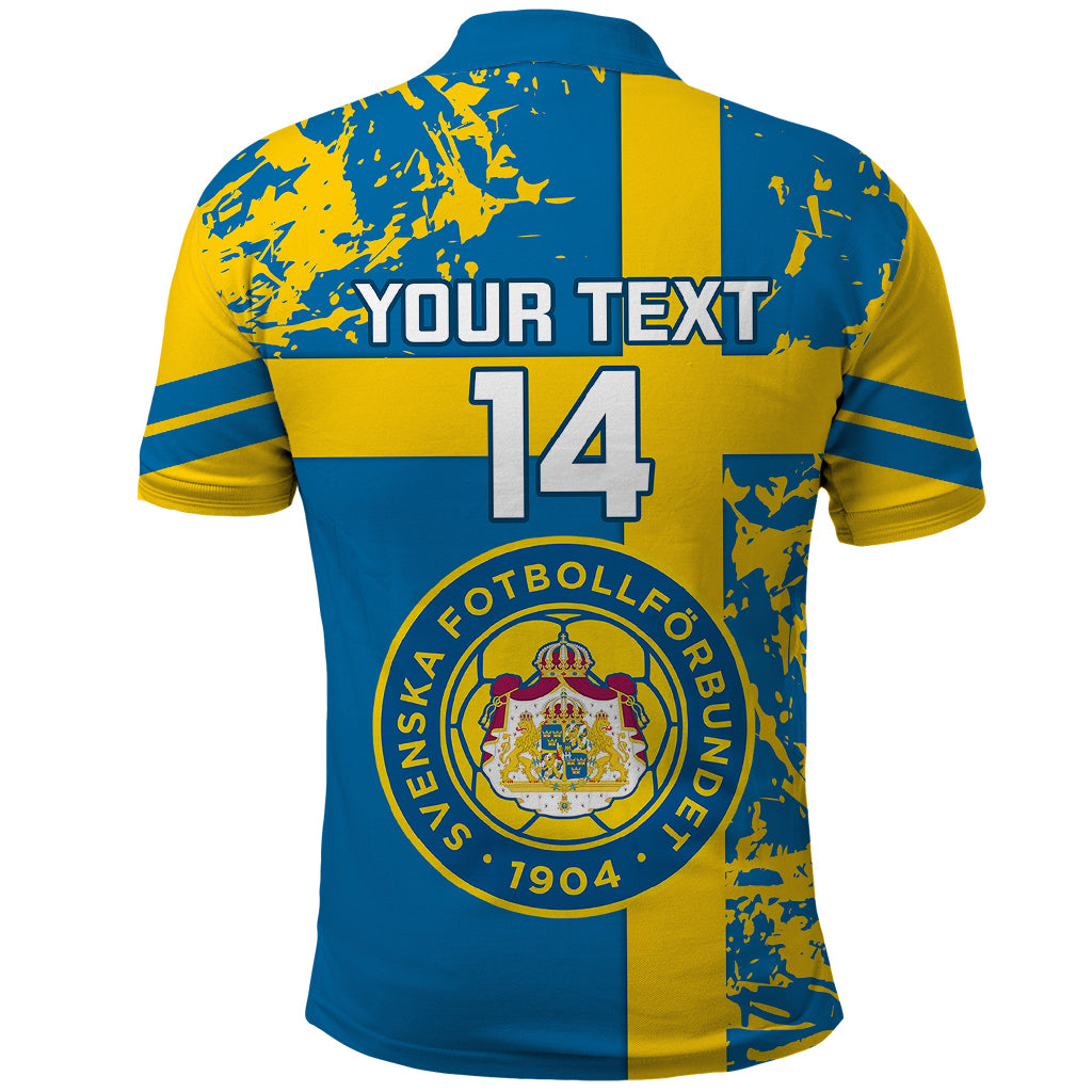 Custom Sweden Football Polo Shirt Come On Sverige 2023 World Cup - Wonder Print Shop