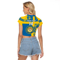 Custom Sweden Football Raglan Cropped T Shirt Come On Sverige 2023 World Cup - Wonder Print Shop