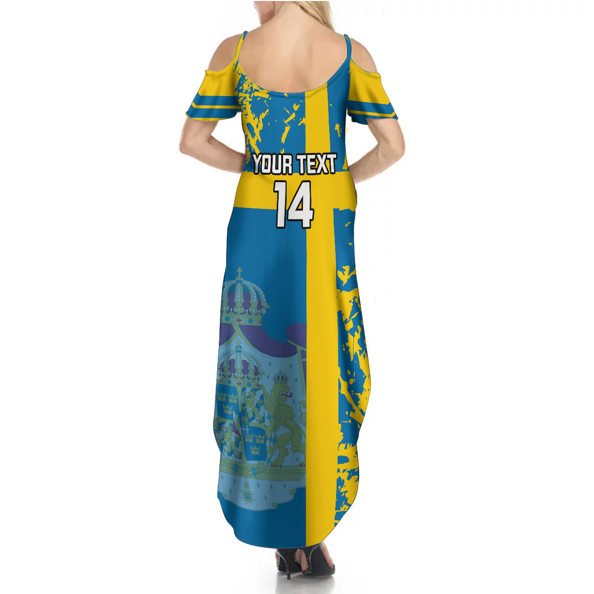 Custom Sweden Football Summer Maxi Dress Come On Sverige 2023 World Cup - Wonder Print Shop
