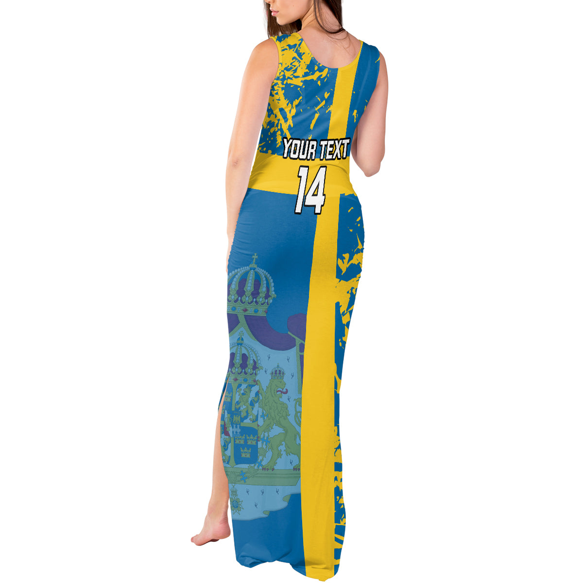 Custom Sweden Football Tank Maxi Dress Come On Sverige 2023 World Cup - Wonder Print Shop
