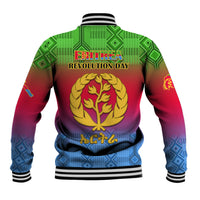 Eritrea Revolution Day Baseball Jacket Eritrean Kente Pattern Gradient Style - Wonder Print Shop