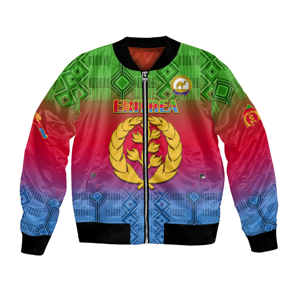 Eritrea Revolution Day Bomber Jacket Eritrean Kente Pattern Gradient Style - Wonder Print Shop