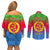Eritrea Revolution Day Couples Matching Off Shoulder Short Dress and Long Sleeve Button Shirts Eritrean Kente Pattern Gradient Style - Wonder Print Shop