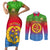 Eritrea Revolution Day Couples Matching Short Sleeve Bodycon Dress and Long Sleeve Button Shirts Eritrean Kente Pattern Gradient Style - Wonder Print Shop