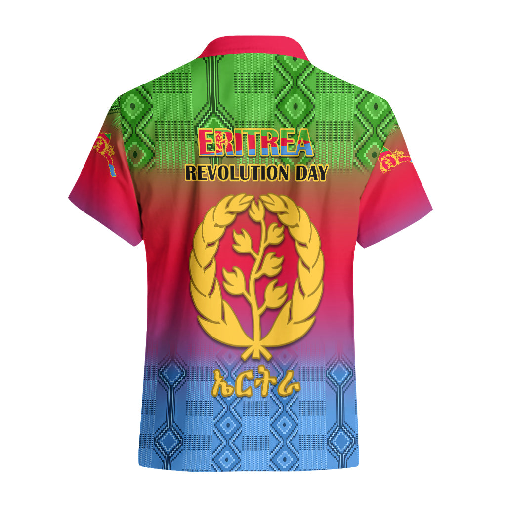 Eritrea Revolution Day Hawaiian Shirt Eritrean Kente Pattern Gradient Style - Wonder Print Shop