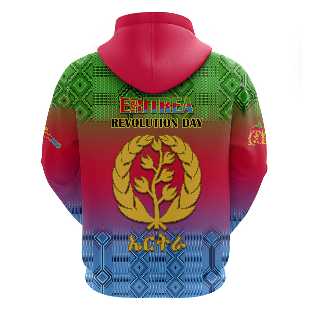 Eritrea Revolution Day Hoodie Eritrean Kente Pattern Gradient Style - Wonder Print Shop