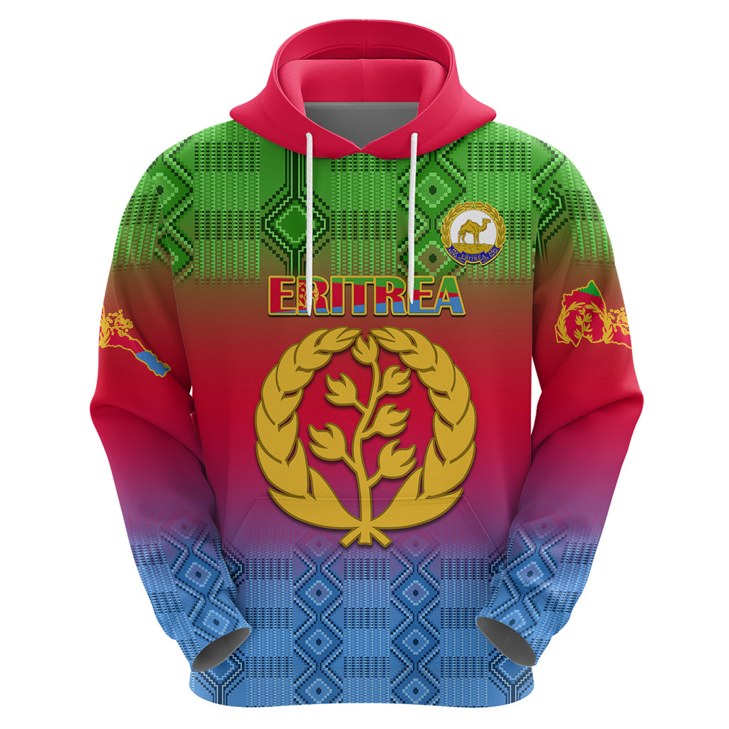 Eritrea Revolution Day Hoodie Eritrean Kente Pattern Gradient Style - Wonder Print Shop