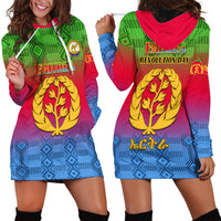 Eritrea Revolution Day Hoodie Dress Eritrean Kente Pattern Gradient Style - Wonder Print Shop