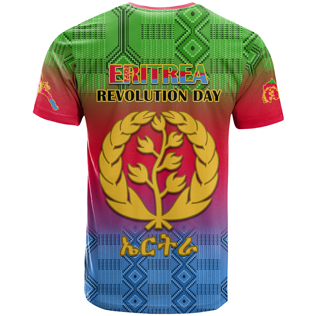 Eritrea Revolution Day T Shirt Eritrean Kente Pattern Gradient Style - Wonder Print Shop