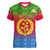 Eritrea Revolution Day Women V Neck T Shirt Eritrean Kente Pattern Gradient Style - Wonder Print Shop