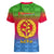 Eritrea Revolution Day Women V Neck T Shirt Eritrean Kente Pattern Gradient Style - Wonder Print Shop
