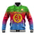 Personalised Eritrea Revolution Day Baseball Jacket Eritrean Kente Pattern Gradient Style - Wonder Print Shop