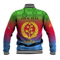 Personalised Eritrea Revolution Day Baseball Jacket Eritrean Kente Pattern Gradient Style - Wonder Print Shop