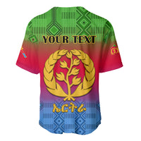 Personalised Eritrea Revolution Day Baseball Jersey Eritrean Kente Pattern Gradient Style - Wonder Print Shop