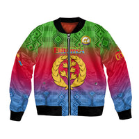 Personalised Eritrea Revolution Day Bomber Jacket Eritrean Kente Pattern Gradient Style - Wonder Print Shop