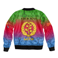 Personalised Eritrea Revolution Day Bomber Jacket Eritrean Kente Pattern Gradient Style - Wonder Print Shop