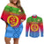 Personalised Eritrea Revolution Day Couples Matching Off Shoulder Short Dress and Long Sleeve Button Shirts Eritrean Kente Pattern Gradient Style - Wonder Print Shop