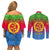Personalised Eritrea Revolution Day Couples Matching Off Shoulder Short Dress and Long Sleeve Button Shirts Eritrean Kente Pattern Gradient Style - Wonder Print Shop