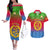 Personalised Eritrea Revolution Day Couples Matching Off The Shoulder Long Sleeve Dress and Hawaiian Shirt Eritrean Kente Pattern Gradient Style - Wonder Print Shop
