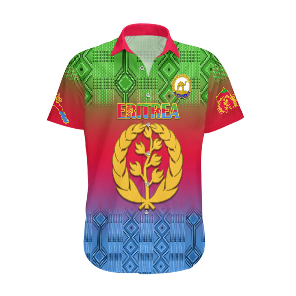 Personalised Eritrea Revolution Day Hawaiian Shirt Eritrean Kente Pattern Gradient Style - Wonder Print Shop