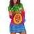 Personalised Eritrea Revolution Day Hoodie Dress Eritrean Kente Pattern Gradient Style - Wonder Print Shop