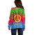 Personalised Eritrea Revolution Day Off Shoulder Sweater Eritrean Kente Pattern Gradient Style - Wonder Print Shop