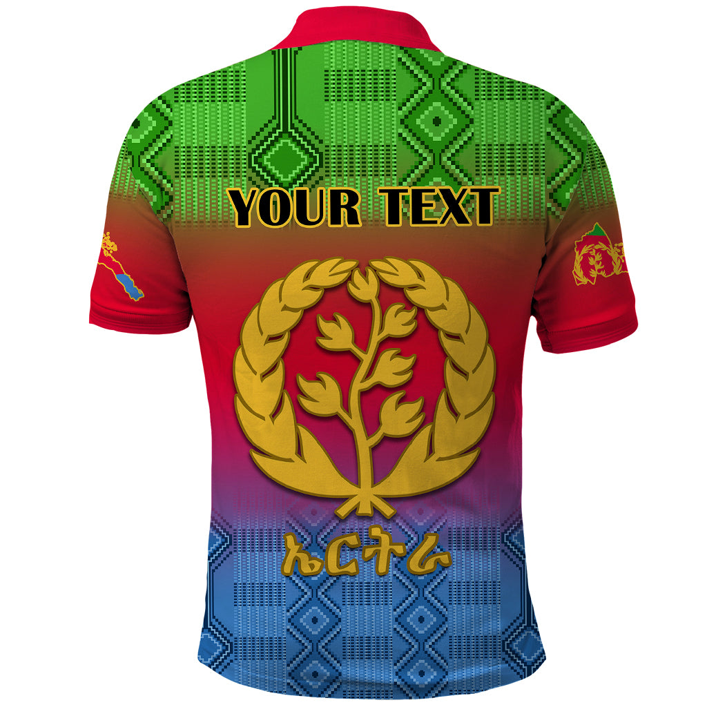 Personalised Eritrea Revolution Day Polo Shirt Eritrean Kente Pattern Gradient Style - Wonder Print Shop