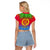 Personalised Eritrea Revolution Day Raglan Cropped T Shirt Eritrean Kente Pattern Gradient Style - Wonder Print Shop
