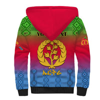 Personalised Eritrea Revolution Day Sherpa Hoodie Eritrean Kente Pattern Gradient Style - Wonder Print Shop