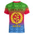 Personalised Eritrea Revolution Day Women V Neck T Shirt Eritrean Kente Pattern Gradient Style - Wonder Print Shop